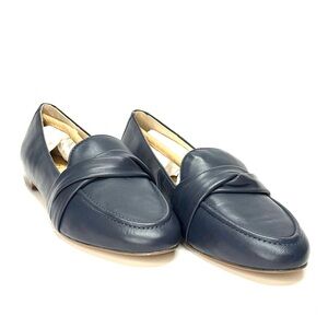 Talbots Ryan Leather Twist Loafer Flats Navy Blue Women’s Size 7.5